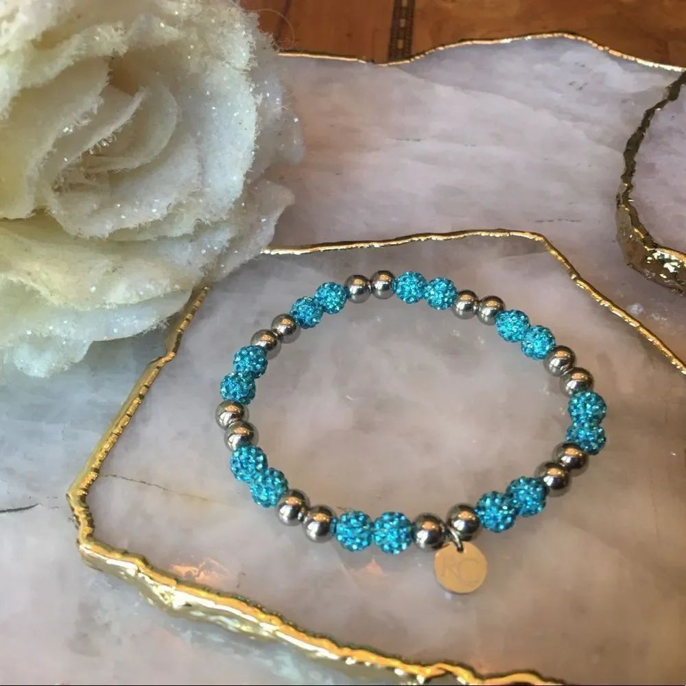 Bright Hot Baby Blue Rustic Cuff!
